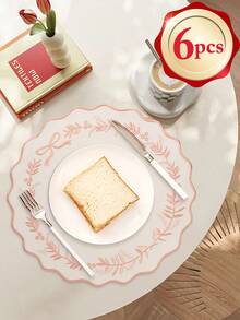 1-100pcs Embroidered Floral Fabric Placemats, Easy To Clean, Wipe-Able, Non-Slip, Suitable For Dining Table, Holiday, Wedding, Party Decoration, Applicable For Home, Restaurant, Dining Room Decor, Home Goods - Multicolor - View 14