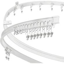 Flexible Bendable Ceiling Curtain Track Room Divider 12Ft Curved Curtain Rail Wall Mount RV Sliding Hospital Ceiling Track System Set For Curtains Bay Window - 8英尺 - 查看 8