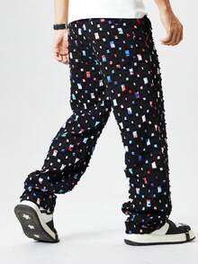 Baggy White Straight Leg Denim Pants Fashion Casual Relaxed Fit Hip Hop Non Stretch Relaxed Long Jeans Summer Mid Rise Streetwear - 黑色 - 查看 8