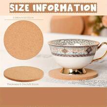 4-Piece Set Of 4-Inch Round Wooden Absorbent Coasters - Featuring Natural Cork Wood Grain Surfaces, Handcrafted For Coffee, Tea And Wine Glasses - A Beverage Accessory For Kitchens, Dining Rooms, Offices And Home Use, With A Minimalist D