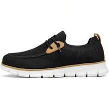 Mens Casual Loafers Shoes Slip On Fashion Walking Dress Sneakers Business Oxfords Work Lightweight Soft Sole Zapatos-20256688 - 黑色/白色 - 查看 7