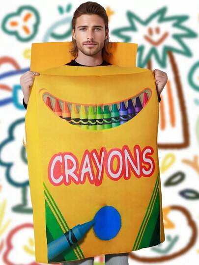 1pc Adult Solid Color Cartoon Pattern Digital Printing Thick Sponge Costume, Suitable For Short Video, Game, Cosplay, Large Plush Doll, Prank, Drama Performance