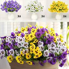 12 Stücke künstliche Blumen, geeignet für Außen-/Innenbereich Dekoration, realistische Simulationsblumen mit UV-Beständigkeit, geeignet für Außengarten, Haustür, Veranda, Balkon, Fenster Heimdekoration (gemischte Farben)