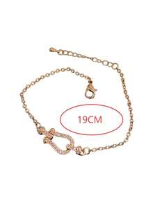 闪亮的马蹄形装饰锆石手链，简约设计，百搭配饰 - 馬蹄扣手鍊 - 查看 6