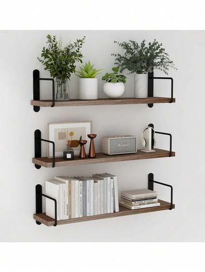 Floating Shelves - Wall Mounted Rustic Wood Shelves For Wall Decor And Living Room Storage