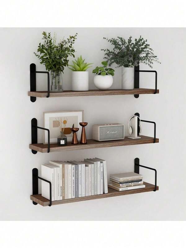 Floating Shelves - Wall Mounted Rustic Wood Shelves For Wall Decor And Living Room Storage