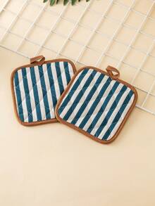 2pcs 4pcs Kitchen, Dining Room, Living Room Square Heatproof Pad, Baking, Cooking, Heatproof Cover, Double-Sided Quilted Diamond Pattern, Washable, Polyester Cotton Fabric, Heatproof Pad, Placemat, Heatproof Trivet Cover - Multicolor - View 4