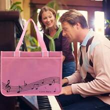 1pc Music Note Sheet Music Bag, Large Capacity Waterproof Sheet Music Bag For Students, Shoulder Handbag For Music Class, Music Notation Bag, Music Learning Travel Bag, Music Accessory Organizer, Durable And Spacious, Suitable For Music Classroom, Performances, Outdoor Activities, Teaching, Band Gear, Music Gifts, Back To School Gifts, Birthday Gifts, Holiday Gifts
