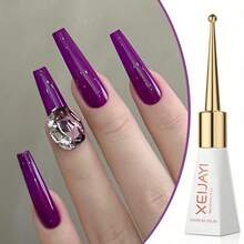 XEIJAYI 1pc 10Ml Long-Lasting Eggshell Glue Gel Nail Polish UV/LED Soak Off Gel Nail Polish For Nail Art DIY Salon Home Holiday Gift For Women - 紫色 - 查看 8