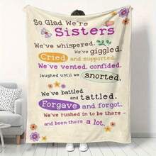 Heartfelt Sister's Gift,Modern Style, Versatile,Super Soft Flannel Printed 3D Blanket, As Birthday Gifts, Family, Wedding, Souvenir Blankets, Polyester Blankets Suitable For All Seasons, Washable, Machine Washable, Lightweight, Breathable, Comfortable, Warm, Unique, 280gsm For Him, Her Personalized Ideal Gifts For Her,Perfect Nap, Camping, Travel, Home, Daily Life, Office Decoration, Birthday, Anniversary, Valentine's Day, Thanksgiving, Christmas, Halloween, Wedding, New Year Gifts ,Sofa,Bed,Car,Bedroom,Living Room,Office,  Outdoor Camping, Beach,Wall Decoration - 多色9 - 查看 1