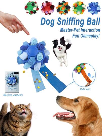 Pelota de olfateo para perros, pelota de olfateo colorida e innovadora para mascotas, juguetes de entrenamiento para sacudir, limpieza de dientes y esconder alimentos, juguete de rompecabezas para masticar y aliviar el aburrimiento, juguete educativo a prueba de manipulación para mascotas en el hogar