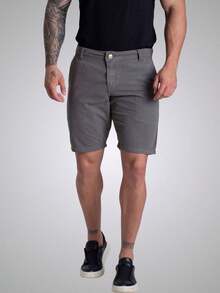 Men's Social Bermuda Shorts Classic Twill Tailored Twill Colorful Denim - Xám - Xem 4