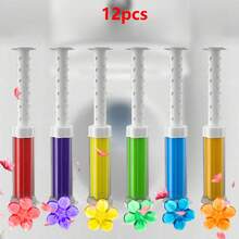 1/6/8/12pcs Toilet Cleaning Gel Stamps - 6 Scented Toilet Cleaning Gel, Long-Lasting Floral Shaped Bathroom Freshener, Keeps Toilet Clean And Fresh