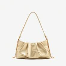 Bolso de hombro de diseñador de lujo, cartera de embrague de cuero de PU para mujer - Dorado - Ver 8