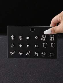 Bộ 9 đôi tất dự tiệc thời trang đa năng phong cách Gothic ren hình thánh giá, trái tim, ngôi sao, nhện, đầu lâu, giọt dầu, ngôi sao, trái tim, mạng nhện, trái tim anh đào - Nhiều màu-11 - Xem 14