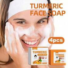 2pcs/4pcs Turmeric Soap Gentle Cleansing, Spot Fading, And Smoothing Of Fine Lines