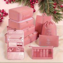 9 buc genți de depozitare pentru călătorie, cuburi organizatoare cu geantă cosmetică, cuburi de ambalare prin compresie, organizator de bagaje pentru haine, pantofi, rochii, cadouri, studenți