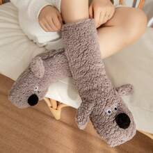 1双女士保暖毛绒防滑袜，万圣节配饰，圣诞礼物，女士毛绒袜，冬季拖鞋 - 棕色 - 查看 7