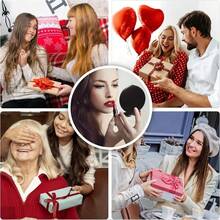 LED Travel Makeup Mirror, Lighted Compact Make Up Mirror With One Side Enlarged, 2X/5X Magnificatio