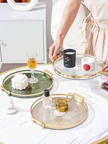 1 pieza Bandeja de joyería, bandeja multifuncional para exhibir caramelos/frutas, regalo de vuelta a la escuela - Multicolor - Ver 4