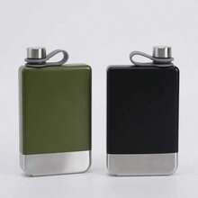 Portable Spray-Painted Rectangular 304 Stainless Steel Wine Bottle Water Bottle - Multicolor - View 1