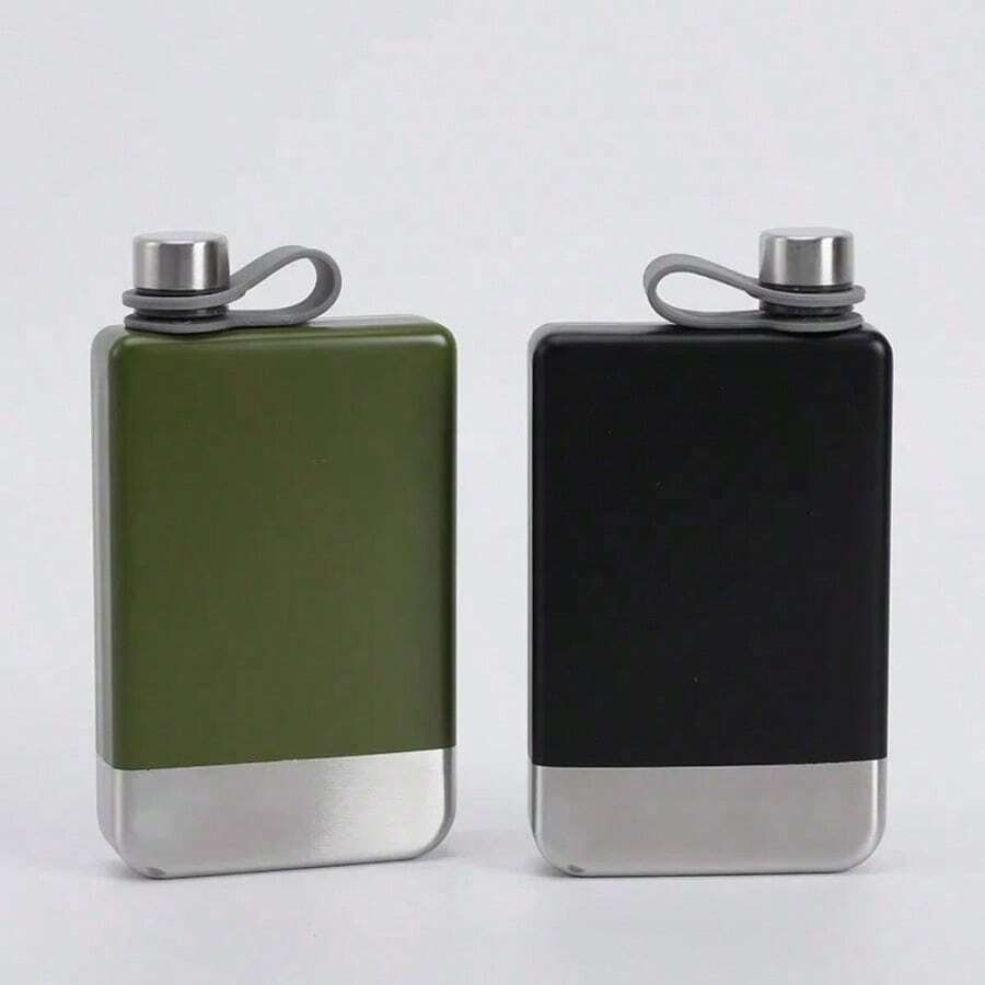 Portable Spray-Painted Rectangular 304 Stainless Steel Wine Bottle Water Bottle - Multicolor - View 1