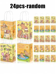12/24个装水鼠礼品袋，适合儿童水鼠主题派对，带提手糖果纸袋，适用于生日派对、婴儿派对、生日、返校季、圣诞节、派对回礼袋 - 彩色 - 查看 10
