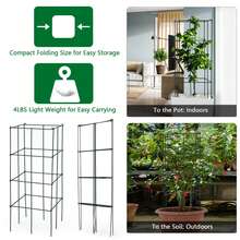 8 Pack Tomato Cages Garden Cages Stakes Plant Trellis 16'' X 16'' X 39'' - Màu xanh lá cây đậm - Xem 5