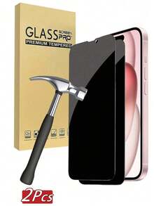 ZYSHI 2片装全屏防窥钢化玻璃屏幕保护膜，兼容 17/16/15 Pro Max/14 Plus，也兼容 16/15/14/13/11 Pro/X/XS Max/12 Mini/XR/6/7/8 Plus/SE2/SE3，隐私钢化玻璃屏幕保护膜，送给家人和朋友的生日礼物，必备手机配件 - 黑色 - 查看 19