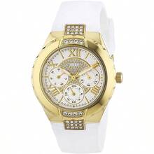 Guess Ceas de damă la modă esențial minimalist casual cu trei ochi aurii din rășină curea cuarț