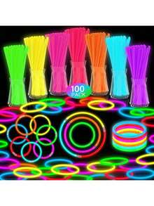 100 piezas de varitas luminosas para decoración de fiestas, conciertos, bares, bailes, decoración de ambiente, artículos para fiestas DIY - color - Ver 12
