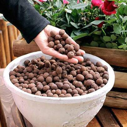 1000g/500g/100g 优质膨胀粘土卵石、植物用乐卡粘土卵石、陶粒土、室内植物用乐卡球、植物用粘土球、乐卡球、水培植物用粘土卵石、花盆陶粒透气材料陶粒石