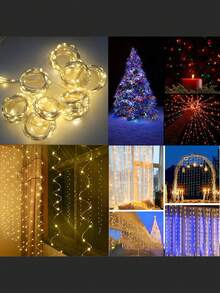 3 Meters LED Window Curtain Lights, USB Powered Fairy Lights, Christmas String Lights, Suitable For Window, Wedding Party, Garden, Outdoor Patio Decor - Multicolor - View 5