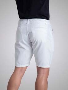 Men's Social Bermuda Shorts Classic Twill Tailored Twill Colorful Denim - White - View 5