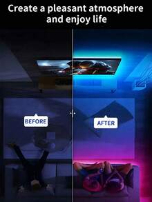 5V USB RGBLED Lights, Room Lights With Remote Control, Self-Adhesive LED Strip Lights, RGBLED Lights With 16 Color Changing And 4 Dynamic Modes For Decorating TV, Kitchen, Party, Bar, Corridor, Etc. - Multicolor - View 3