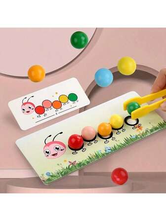 幼儿蜗牛珠夹玩具 - 颜色识别和精细运动技能发展，注意力训练 - 木制益智玩具套装，完美的圣诞礼物