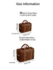 1pc Oil Wax Leather Storage Bag, A Simple And High-End Storage Bag That Can Be Placed On The Luggage Handle, A Foldable Storage Bag, Travel Bag, Suitable For Storing Clothes, Toiletries, Toys Closet Organization And Storage Clothes Organizer Bedroom