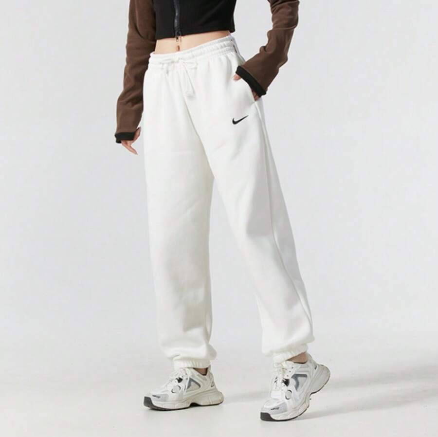 Nike Pantalones de tobillo con cordón y forro térmico para mujer - Blanco - Ver 1