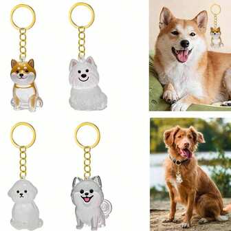 4 Dog Hair Collector Keychains, Cute Transparent Dog Hair Souvenir Keychains, Pet Fur Storage Bottles, With Gold Keychains, Are Ideal Commemorative Gifts For Pet Enthusiasts, Suitable For Hanging On Bag Keys, Highly Attractively Pendant Decorations, And Creative Commemorative Keys. There Are 4 Layers Of The Same Pattern For You To Choose From