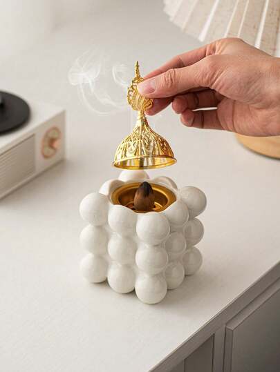 3 Colors Square Metal Incense Burner, Suitable For Room Decor, Home Decor, Office And Students, Garden, Flag, Plant Pot, Pool, Vase, Storage, Wedding Decor, House Decor, Jewelry Organizer, Party Decorations, Gifts For Family And Friends (No Electricity Required)