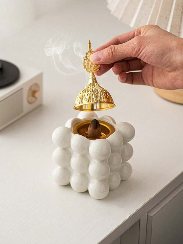 3 Colors Square Metal Incense Burner, Suitable For Room Decor, Home Decor, Office And Students, Garden, Flag, Plant Pot, Pool, Vase, Storage, Wedding Decor, House Decor, Jewelry Organizer, Party Decorations, Gifts For Family And Friends (No Electricity Required)