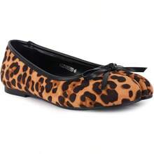 Women's Tabi Shoes Flats Split Toe Janpanese Ballet Flats Cute Black Bowknot Ballerina Shoes-2025 - Brown Leopard - 查看 1