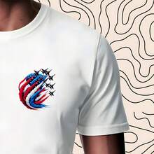 1/2/3PCS Patriotic American Flag Airplane Heat Transfer Template - Red, White, Blue, Fighter Jet And Smoke Trail - Easy Iron-On Application On T-Shirts, Hoodies, Bags, Pillows For Veterans Day, Aviation Enthusiasts - Durable Fabric Decor Gifts, DIY Clothing Decoration, Bold Graphics, Long-Lasting Printing, Apparel Embellishment, Fashionable Customization