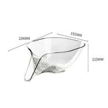 5PCS Multi-Functional Drain Bowl Drain Basket Fruit Drain Wash Tool Kitchen - Transparent White - View 3