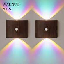 Wiederaufladbare LED Bewegungssensor Nachtlicht, Induktionslampe, LED Wandleuchte - Auto Ein/Aus, Batteriebetrieben (1200mAh) für Schlafzimmer, Flur, Treppe - Modernes minimalistisches Design, zeitgenössischer Stil, RGB Nachtlicht für Schlafzimmer, Treppenbeleuchtung, minimalistisches Licht, energieeffiziente Beleuchtung