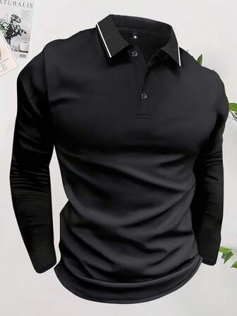 Camiseta de manga larga de ajuste regular tipo polo para hombre, camiseta ligera de primavera y otoño para actividades deportivas casuales como correr, golf, pesca, baloncesto, campamento, gimnasio, nadar, playa - Gran regalo para esposo, novio