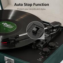 SILWISUN Vinyl Record Player 3 Speed Turntable With Bluetooth, Built In Battery, Portable Suitcase, Built In Speakers,Type-C Port 3.5mm Headphone Jack Aux In/RCA Out Pink For Home Decoration Gift