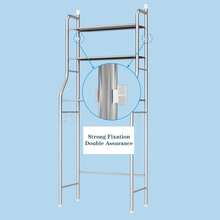 Dragonpad Over The Toilet Storage For Bathroom, 2Tier/3Tier Stainless Steel Or Iron Over Toilet Organizer Rack, Freestanding Above Over Toilet Storage Shelf With Hooks And Paper Holder For Bathroom - White Iron-3 Tier - View 3