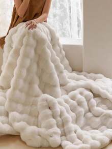 1pc Luxury Faux Mink Fur Plush Blanket, Thick Double-Layer Soft Fluffy Throw Blanket With Cloud-Like Feeling, Suitable For Home, Living Room, Bedroom, Sofa, Also Makes A Great Gift To Upgrade Home Living Quality