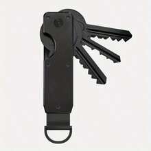 Smooth Aluminum Key Organizer - Compact Metal Keychain | Simple, Lightweight, Portable, With Safety Twist Lock | Scratch-Resistant, Ideal Gift For Men And Women, Cute Keychain - 黑色 - 查看 13
